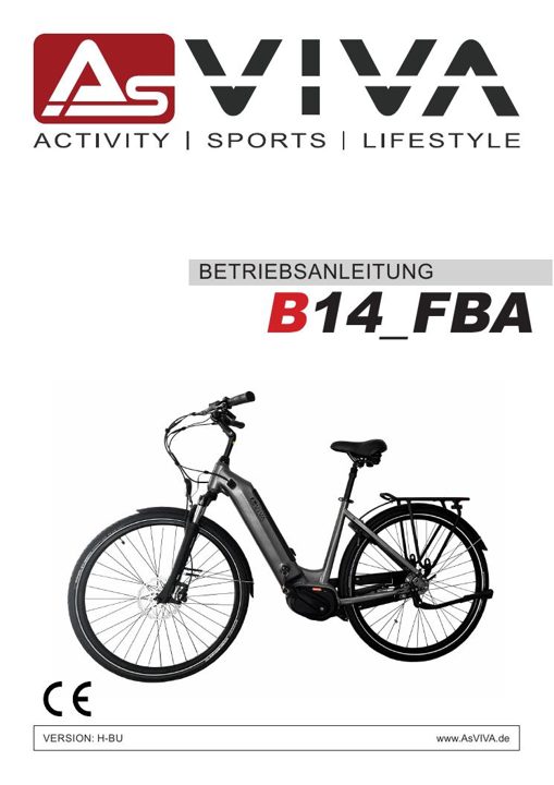 City E-Bike B14 Bedienungsanleitung