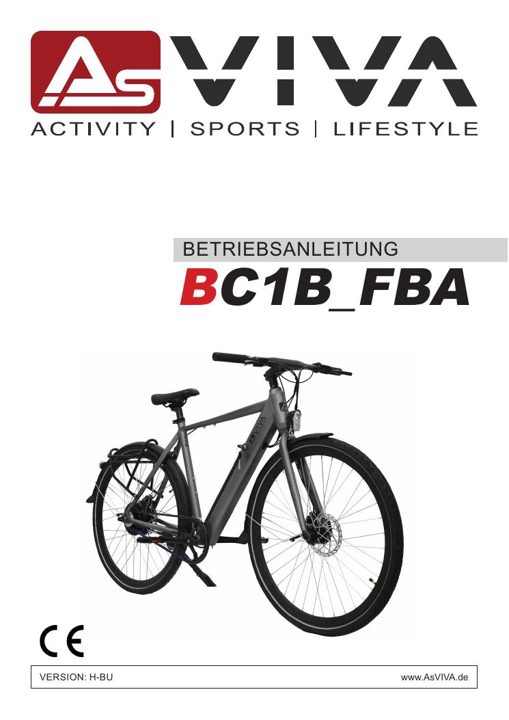 E-Bike BC1B – 28" miejski rower Urban Bedienungsanleitung