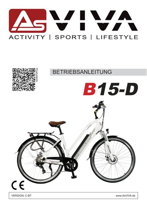 City E-Bike B15 – 28 cali – Szary/Biały Bedienungsanleitung