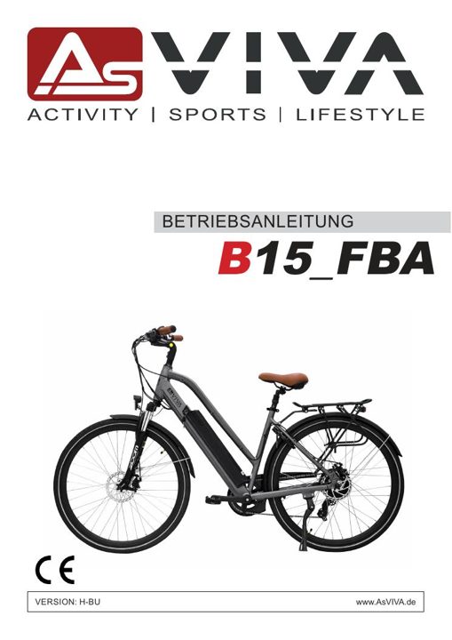City E-Bike B15 – 28 cali – Szary/Biały Bedienungsanleitung