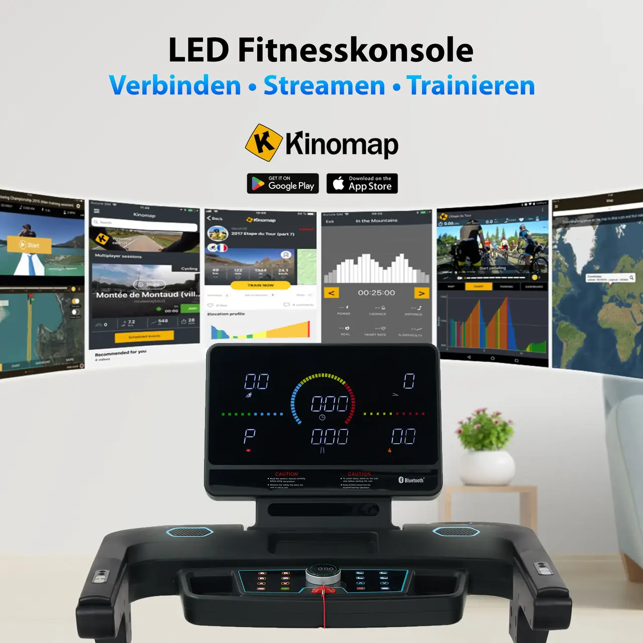 Panel fitness LED z Kinomap – połącz, streamuj, trenuj