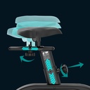 Siodełko z regulacją wysokości w ergometrze AsVIVA Ride H24 zapewniające ergonomiczną pozycję siedzącą i komfortowy trening