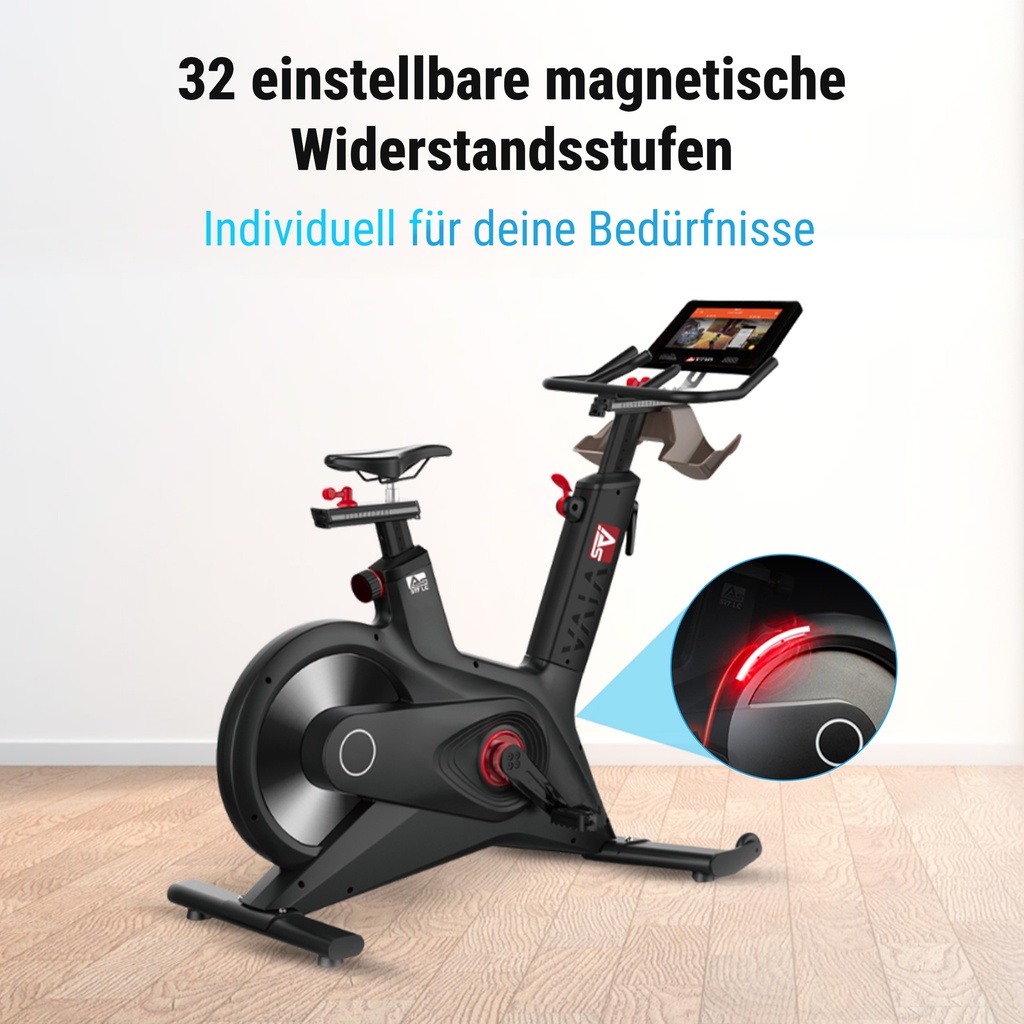 Bezstopniowo regulowane poziomy oporu AsVIVA Speedbike Studio Pro S17