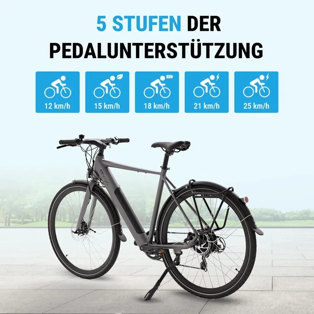 AsVIVA Urban City E-Bike BC1C – 28 cali – poziomy wspomagania