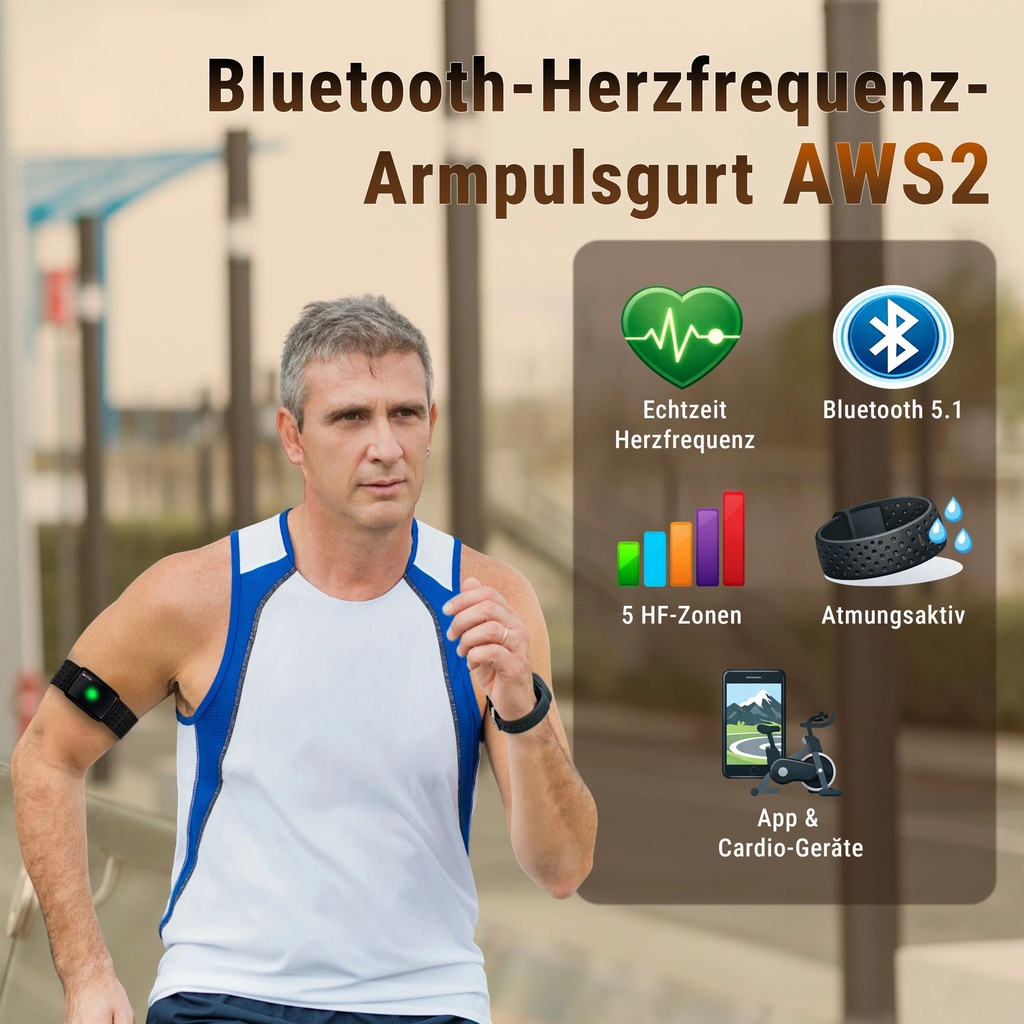 Opaska na ramię do pomiaru tętna AsVIVA [AWS2] z Bluetooth AWS2 - widok szczegółowy