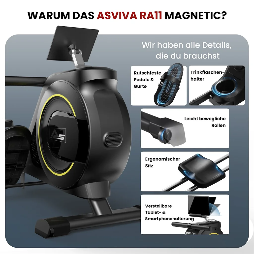 AsVIVA wioślarz RA11 Magnetic – magnetyczny system hamowania (4)