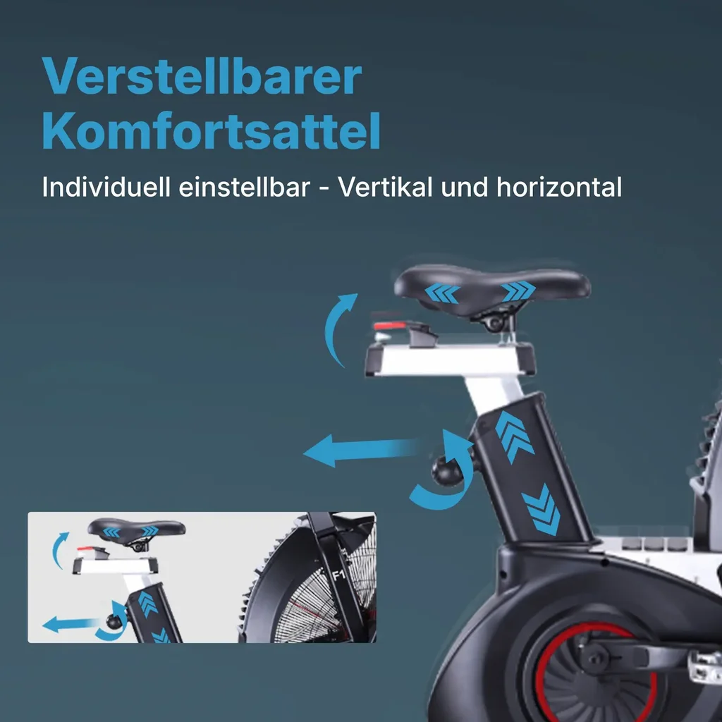 AsVIVA Air Bike, półprofesjonalny rower stacjonarny F1 – opór powietrza i regulowany