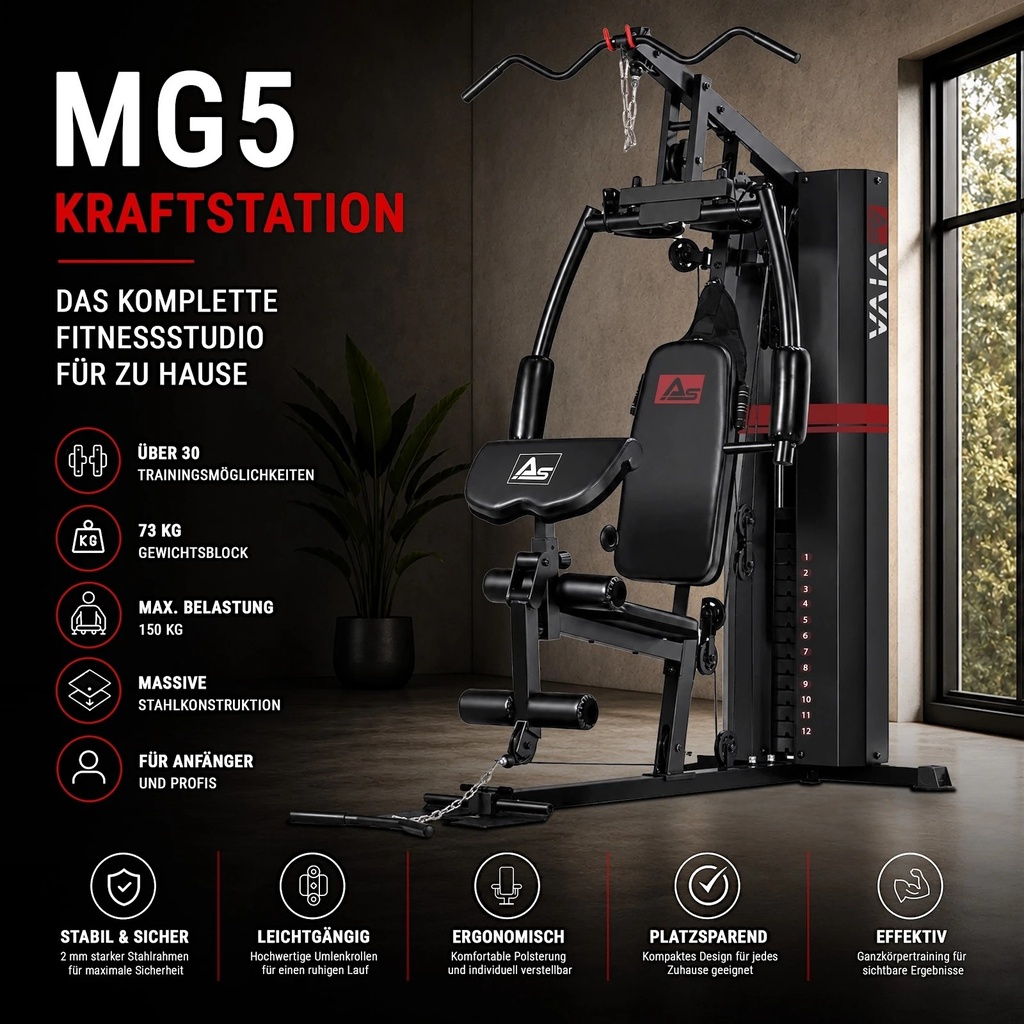 Kraftstation Multi-Gym MG5 Pro – Fitnessstudio Zuhause