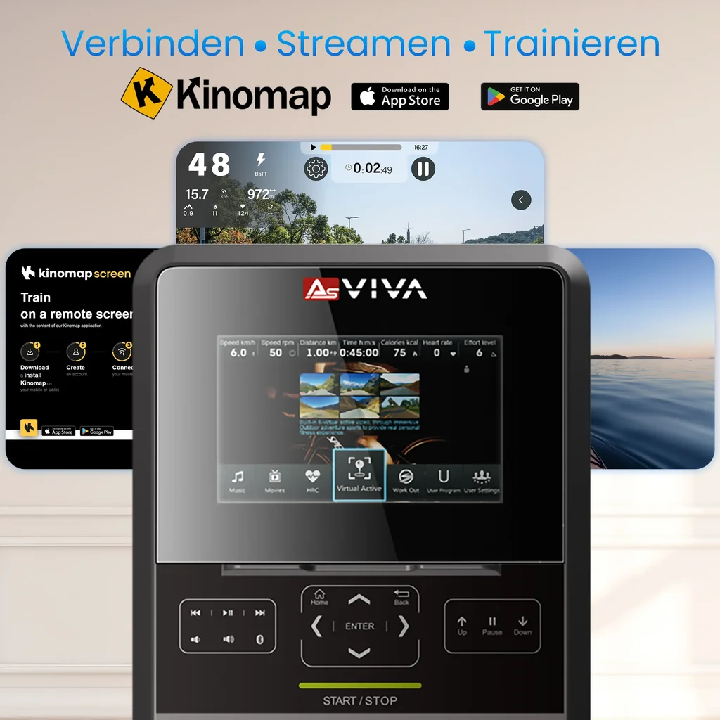 Ergometer Studio Pro H25 – Heimtrainer Bildschirm Streamen