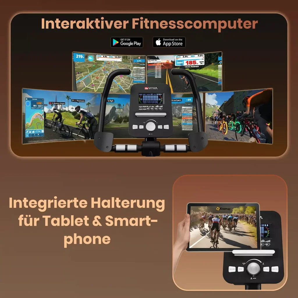 Ergometer Smart Fit H22 – Heimtrainer Grau Fitnesscomputer
