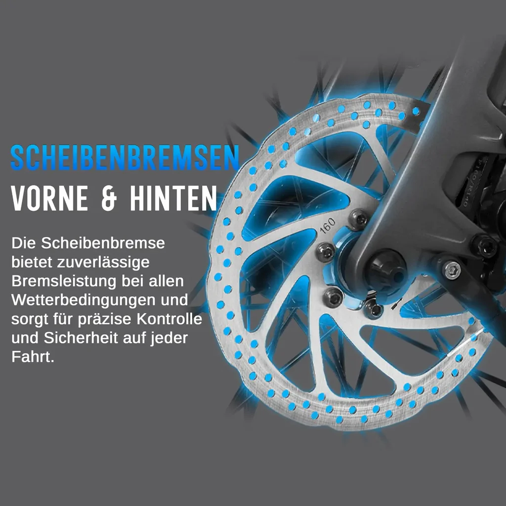 Rower elektryczny składany AsVIVA E-Bike Stadtfalter B13 – hamulce tarczowe
