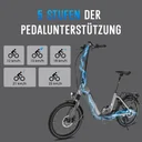 Rower elektryczny składany AsVIVA E-Bike Stadtfalter B13 – poziomy wspomagania