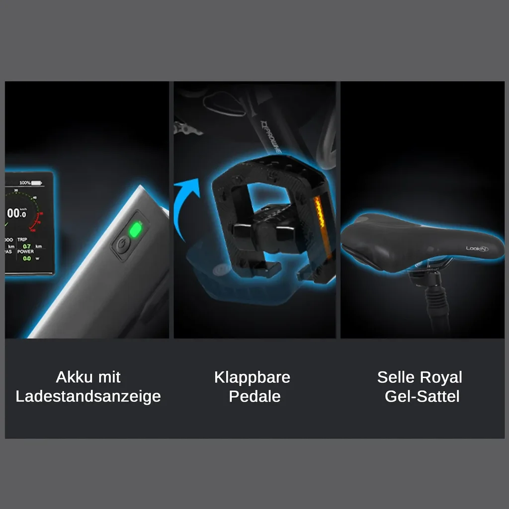 Rower elektryczny składany AsVIVA E-Bike Stadtfalter B13 – widok 9