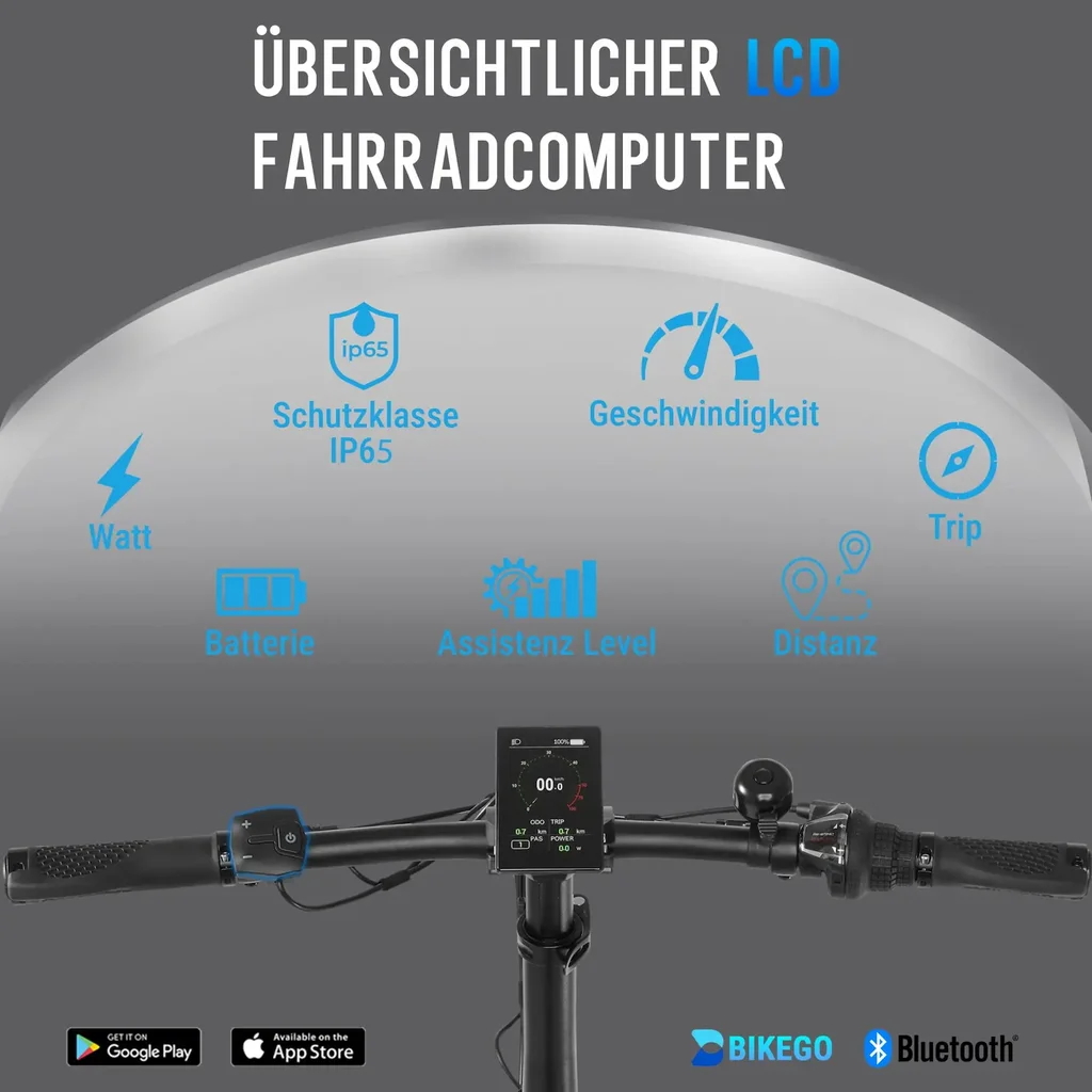 E-Bike Klapprad Stadtfalter B13 – Faltrad Fahrradcomputer