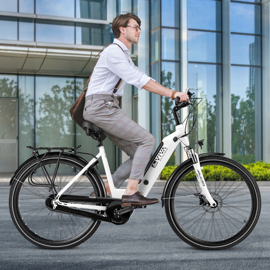 AsVIVA City E-Bike Stadtfalter B14 – Szary/Biały – Widok 10
