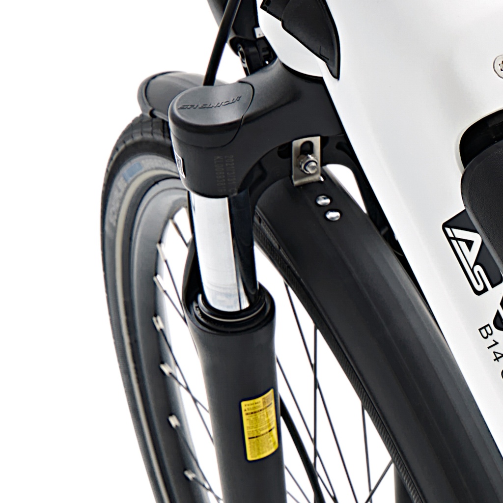 AsVIVA City E-Bike Stadtfalter B14 – Szary/Biały – widelec amortyzowany