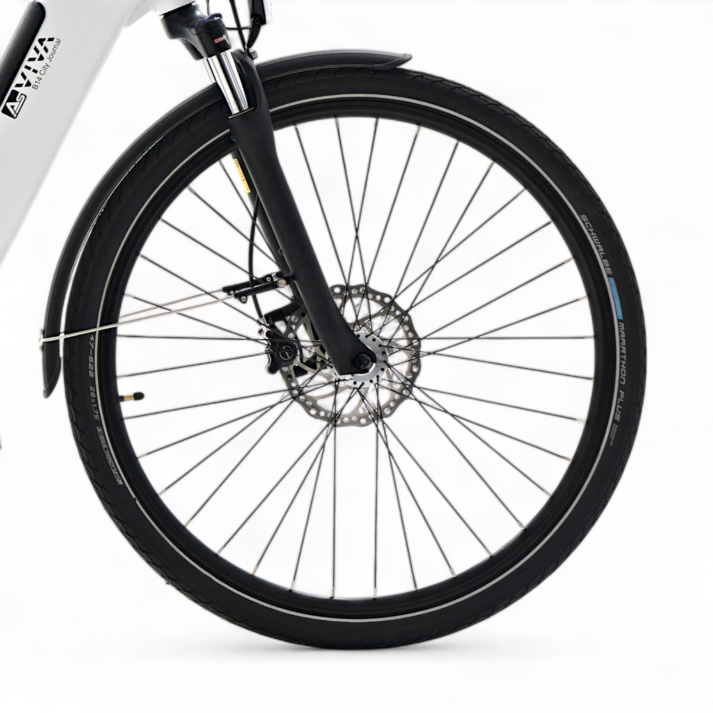 AsVIVA City E-Bike Stadtfalter B14 – Szary/Biały – opony