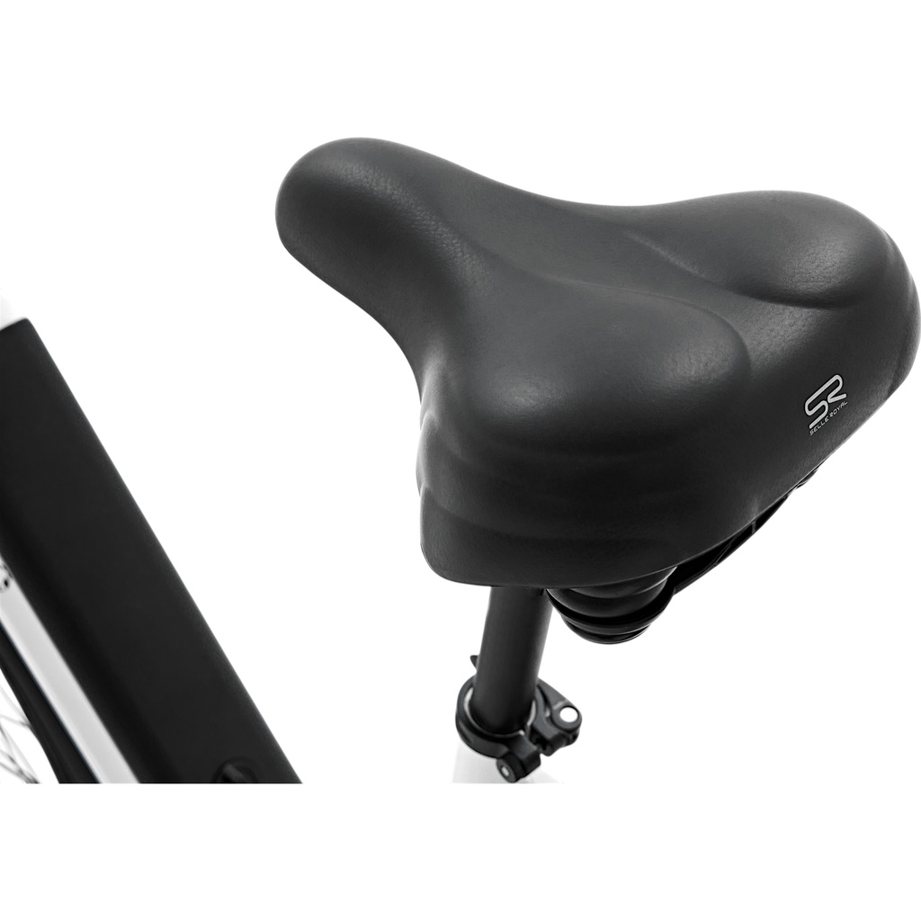 AsVIVA City E-Bike Stadtfalter B14 – Szary/Biały – siodełko