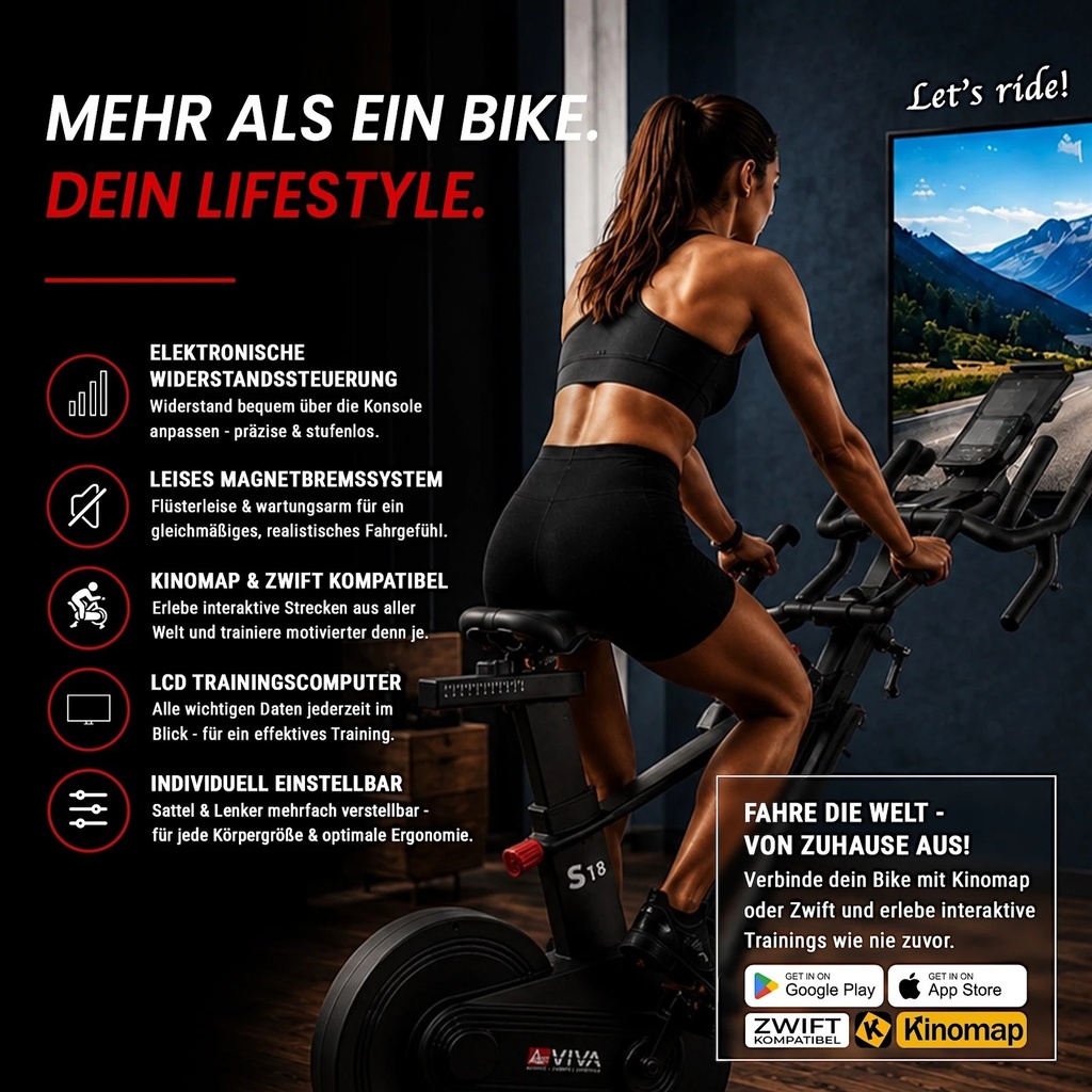 Speedbike Power S18 Pro – Ergometer Kinomap Zwift