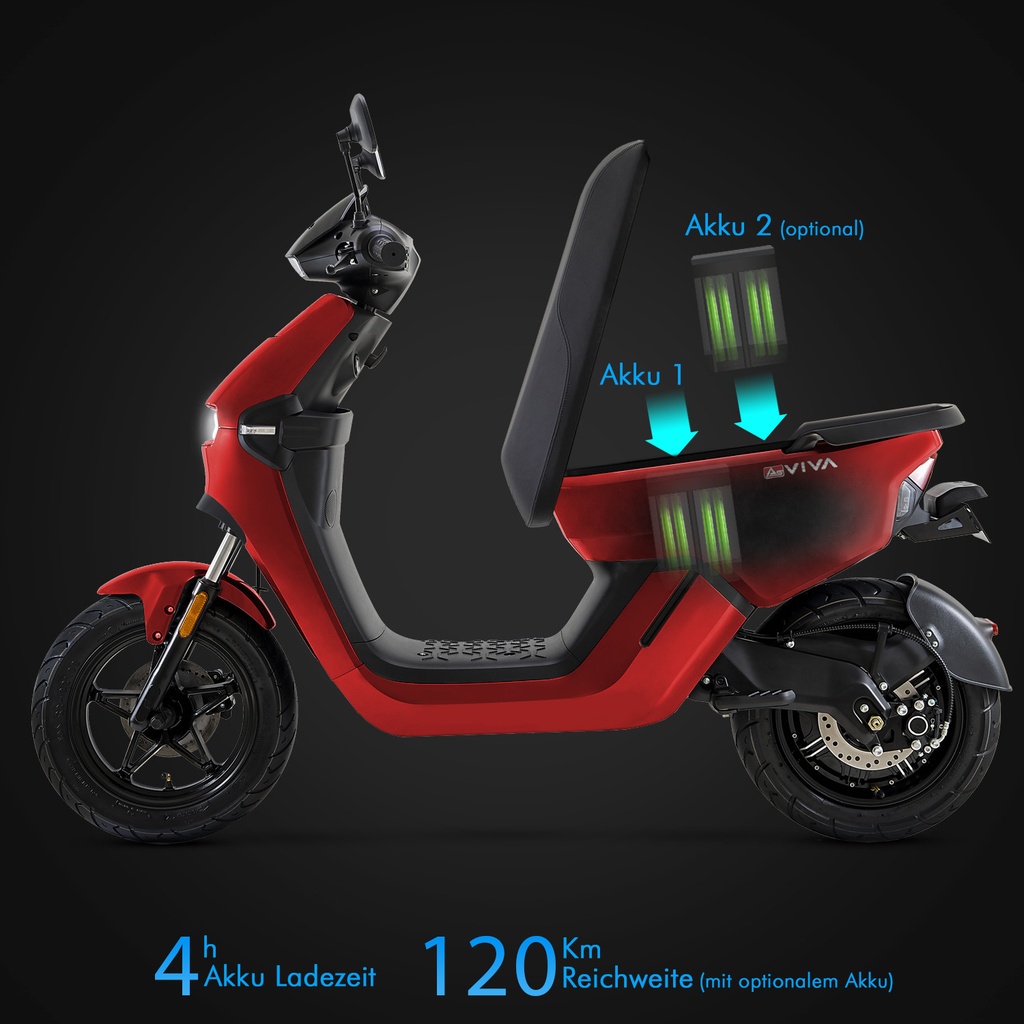 Skuter elektryczny [EM1_RED] AsVIVA EM1 czerwony - Widok produktu