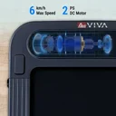 Wydajny silnik bieżni AsVIVA Walking Pad T25 ze wskazaniem prędkości w km/h i mocy w KM