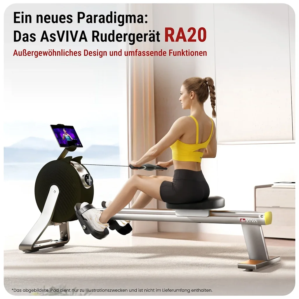 Wioślarz AsVIVA PowerGen RA20 w kolorze czarnym - Design i zakres funkcji