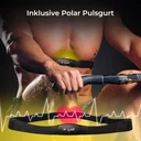 Wioślarz AsVIVA RA10 Pro w studio wraz z pasem piersiowym Polar do precyzyjnego pomiaru tętna podczas treningu