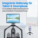 Zintegrowany uchwyt na tablet i smartfon w wioślarzu AsVIVA RA12 do treningu z aplikacjami
