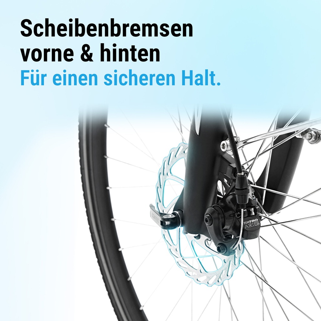 City E-Bike B15 (Grau, schwarzer Sattel, breites Display) – Scheibenbremsen vorn und hinten