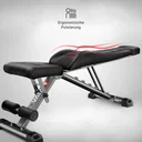 Ergonomicznie ukształtowane wyściełanie ławki treningowej AsVIVA WB2 dla wygodnego i bezpiecznego treningu