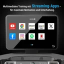 Aplikacje streamingowe, takie jak Netflix i YouTube, na wyświetlaczu bieżni AsVIVA Smart T18 Pro