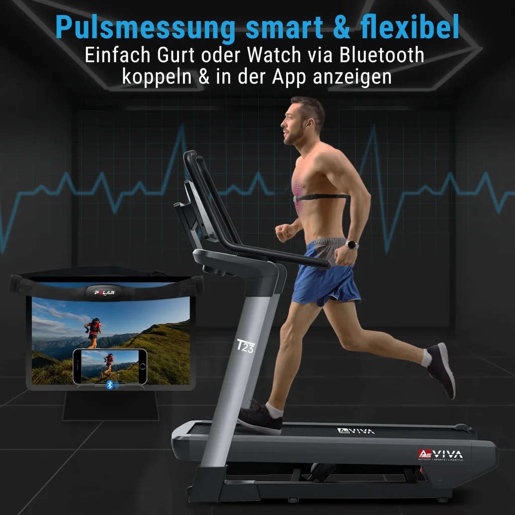 Laufband T23 Pro Climb Treadmill – Pulsmessung