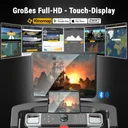 Duży monitor dotykowy z danymi treningowymi bieżni AsVIVA Smart T18 Pro