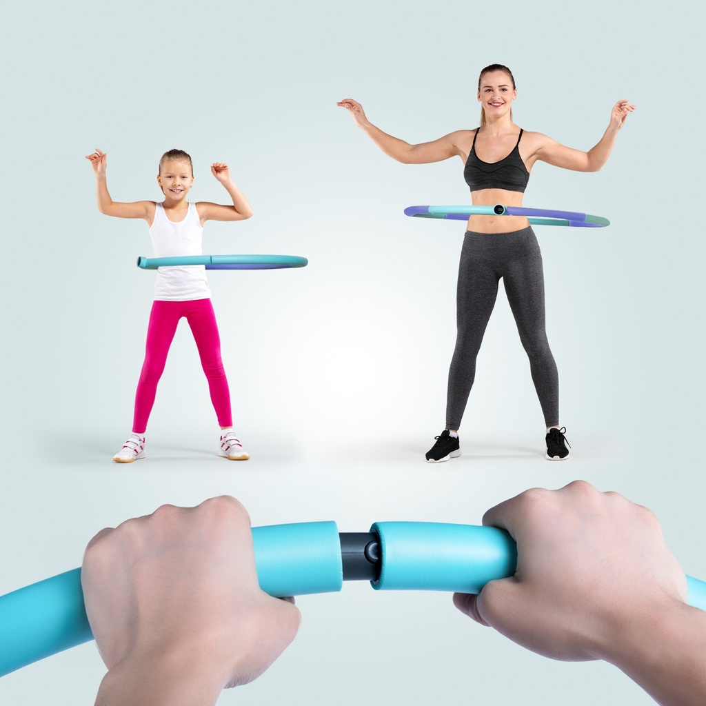 Obręcz Hula-Hoop AsVIVA HH1 ma możliwość płynnej regulacji rozmiaru do obwodu brzucha