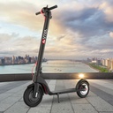 Hulajnoga elektryczna E-Scooter AsVIVA ES01 w pełnym widoku z boku ze składaną kierownicą i czerwonymi akcentami