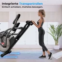 Zintegrowane rolki transportowe orbitreka AsVIVA E50 Pro ułatwiające przemieszczanie w pomieszczeniu