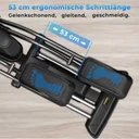 Ergonomiczna długość kroku orbitreka AsVIVA E50 Pro zapewniająca komfortowy i naturalny ruch